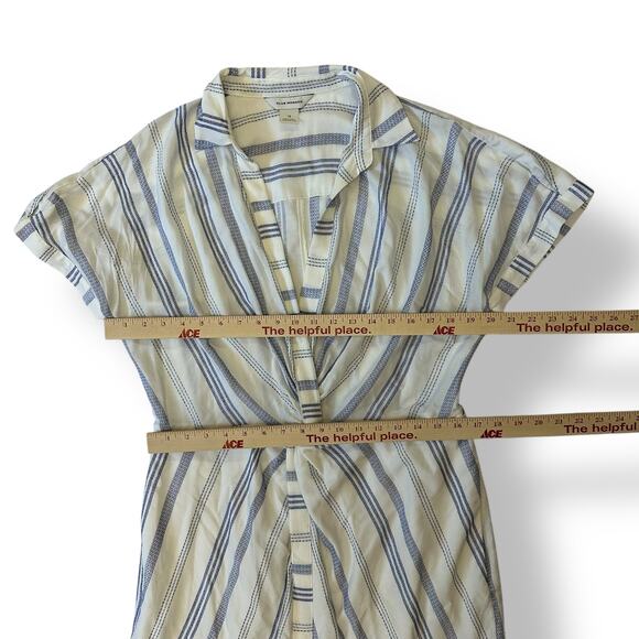 Club Monaco Striped Twist‎ Front Maxi Dress Womens Size 10 Blue White - Picture 4 of 10